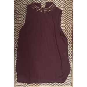 Purple studded tank top / sleeveless blouse